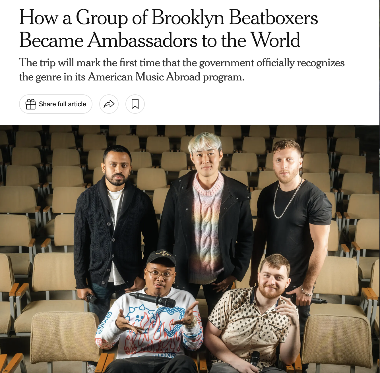 How a Group of Brooklyn Beatboxers Became Ambassadors to the World | New York Times